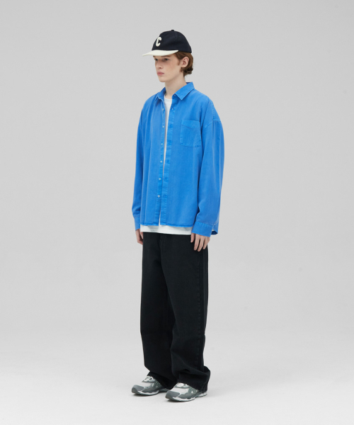 STENDS（ステンズ）の「[M~4XL] ピグメントウォッシングシャツ_ディープブルー（シャツ/ブラウス・メンズ・その他・X-LARGE/XX-LARGE/XXX-LARGE/XXXX-LARGE/MEDIUM/LARGE）」の6枚目の写真