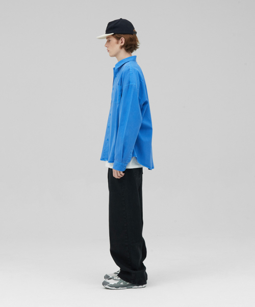 STENDS（ステンズ）の「[M~4XL] ピグメントウォッシングシャツ_ディープブルー（シャツ/ブラウス・メンズ・その他・X-LARGE/XX-LARGE/XXX-LARGE/XXXX-LARGE/MEDIUM/LARGE）」の7枚目の写真