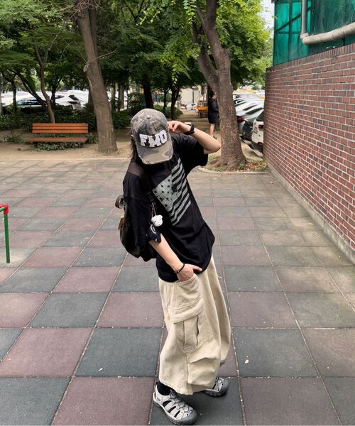 KANEITEI(カネイテイ)の「星条旗柄半袖シャツ(ブラック)(Tシャツ/カットソー・レディース・ブラック・MEDIUM/LARGE/X-LARGE)」の7枚目の写真