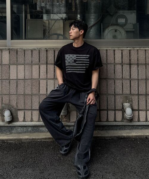 KANEITEI(カネイテイ)の「星条旗柄半袖シャツ(ブラック)(Tシャツ/カットソー・レディース・ブラック・MEDIUM/LARGE/X-LARGE)」の10枚目の写真