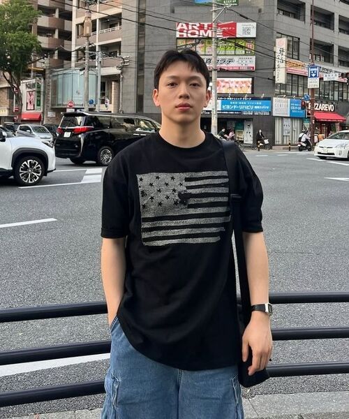 KANEITEI(カネイテイ)の「星条旗柄半袖シャツ(ブラック)(Tシャツ/カットソー・レディース・ブラック・MEDIUM/LARGE/X-LARGE)」の12枚目の写真