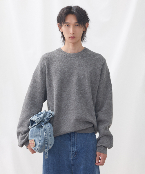 eastserviceshop（イーストサービスショップ）の「アウトフィットワッフルニット - メランジグレー（ニット/セーター・レディース・グレー・SMALL/MEDIUM/LARGE）」の12枚目の写真