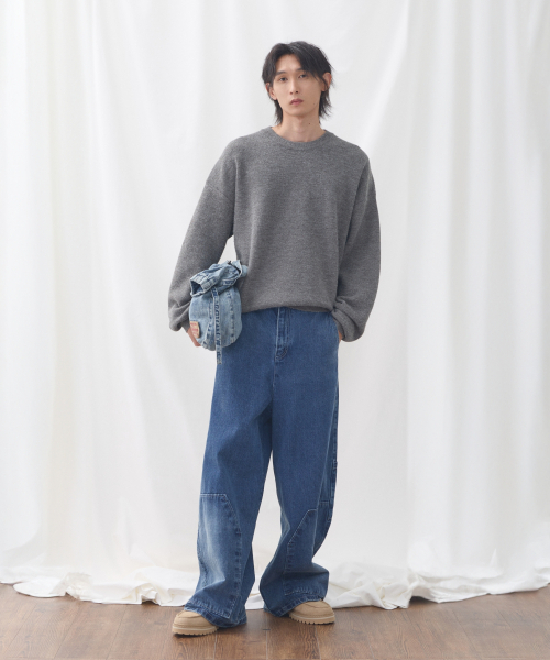 eastserviceshop（イーストサービスショップ）の「アウトフィットワッフルニット - メランジグレー（ニット/セーター・レディース・グレー・SMALL/MEDIUM/LARGE）」の6枚目の写真