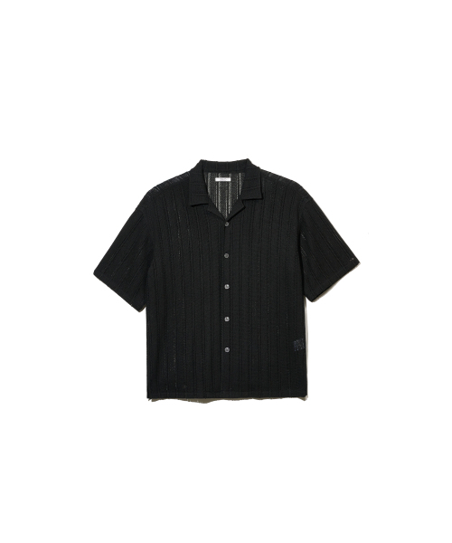 ZNO(ジーアンドオー)の「リラックスドオープンカラークロッシェシャツ(ブラック)(シャツ/ブラウス・メンズ・その他・LARGE/MEDIUM)」の2枚目の写真