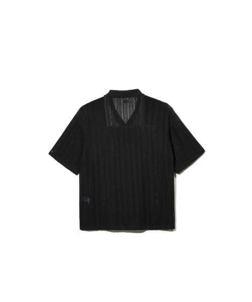 ZNO(ジーアンドオー)の「リラックスドオープンカラークロッシェシャツ(ブラック)(シャツ/ブラウス・メンズ・その他・LARGE/MEDIUM)」の3枚目の写真