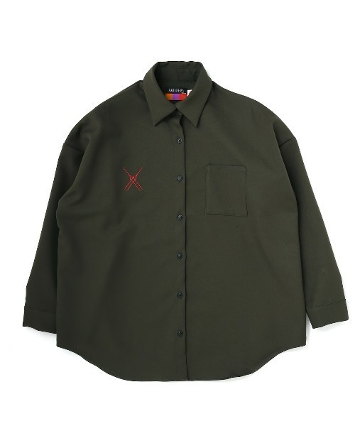 RADIO EVA（ラヂオエヴァ）の「RADIO EVA A312 Longinus SHIRT（シャツ/ブラウス・メンズ・ブラック/オリーブ/カーキ・FREE）」の2枚目の写真