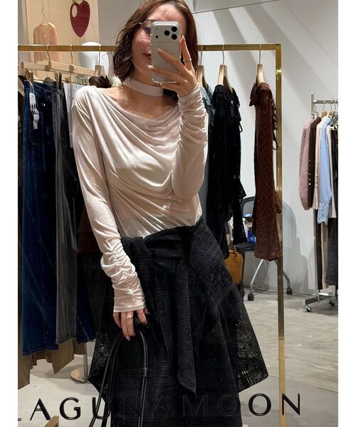 LAGUNAMOON(ラグナムーン)の「タイルパターンレースワイドパンツ 【夏服】(その他パンツ・レディース・ホワイト/ブラック・MEDIUM/SMALL)」の20枚目の写真