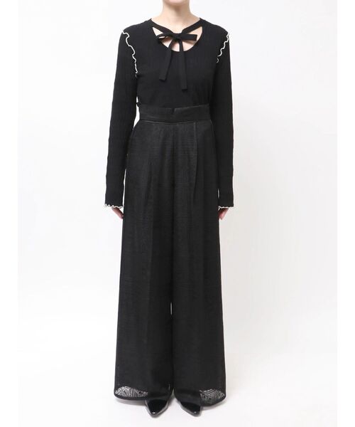 LAGUNAMOON(ラグナムーン)の「タイルパターンレースワイドパンツ 【夏服】(その他パンツ・レディース・ホワイト/ブラック・MEDIUM/SMALL)」の9枚目の写真
