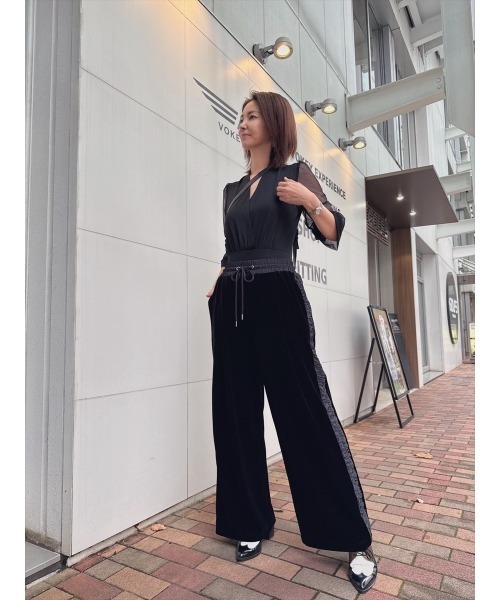 Day and Grade(デイアンドグレイド)の「【真山景子セレクト】サイドギャザーベロアパンツ(その他パンツ・レディース・ブルー/ブラック・FREE)」の13枚目の写真