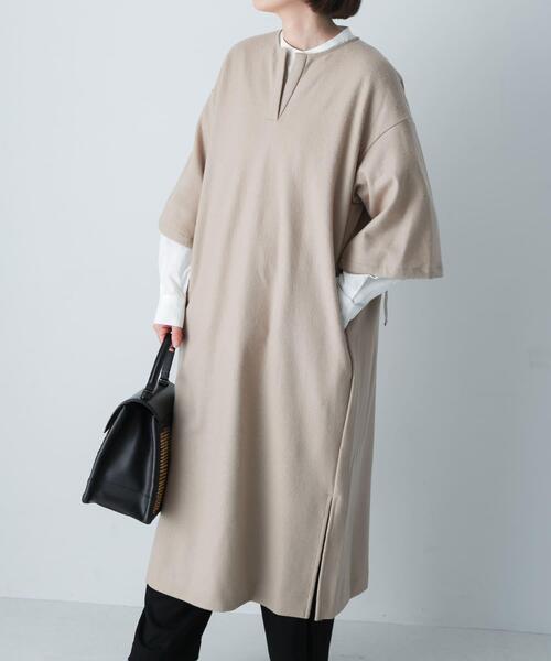 かぐれ（カグレ）の「ウールオーバーワンピース（ワンピース・レディース・ベージュ/ブラック・FREE）」の15枚目の写真