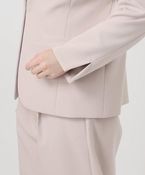 B.C STOCK(ベーセーストック)の「手洗い可 / T/R ダブルクロス ジャケット(ノーカラージャケット・レディース・ベージュ系その他/ブラック・MEDIUM/SMALL)」の10枚目の写真