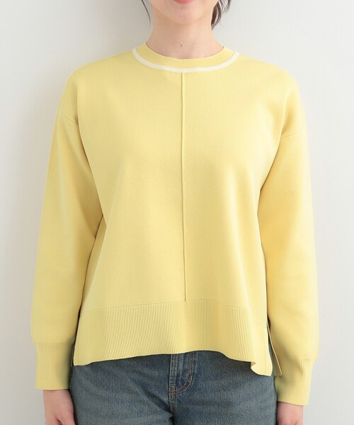 SHOO・LA・RUE（シューラルー）の「【洗濯機可/S-LL】軽やかな スポンディッシュ パイピングニット（ニット/セーター・レディース・ネイビー/ライトグリーン/イエロー系その他/ベビーピンク・01/02/03/04）」の21枚目の写真