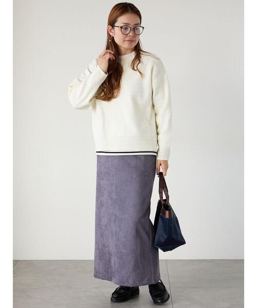 Lugnoncure（ルノンキュール）の「コットンタッチクルーネックニットプルオーバー（ニット/セーター・レディース・ブラック/ミント/ネイビー/イエロー/オフホワイト・F）」の12枚目の写真