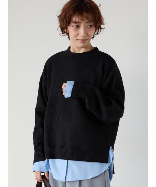 Lugnoncure（ルノンキュール）の「コットンタッチクルーネックニットプルオーバー（ニット/セーター・レディース・ブラック/ミント/ネイビー/イエロー/オフホワイト・F）」の18枚目の写真