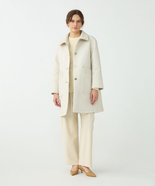 BALLSEY(ボールジィ)の「パデットリバーキルティング リバーシブルハーフコート(ステンカラーコート・レディース・ネイビー/ライトベージュ/レッド・36/34)」の4枚目の写真