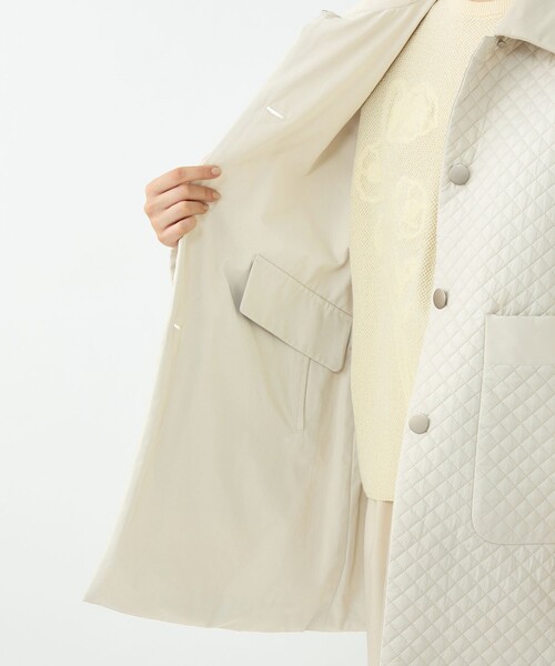 BALLSEY(ボールジィ)の「パデットリバーキルティング リバーシブルハーフコート(ステンカラーコート・レディース・ネイビー/ライトベージュ/レッド・36/34)」の8枚目の写真