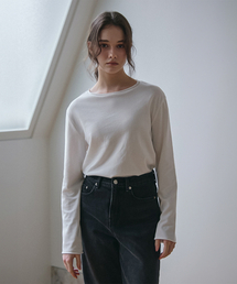 ローエッジロングスリーブTシャツ_アイボリー