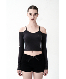 SHOULDER SLIT LONG SLEEVE CHARCOAL