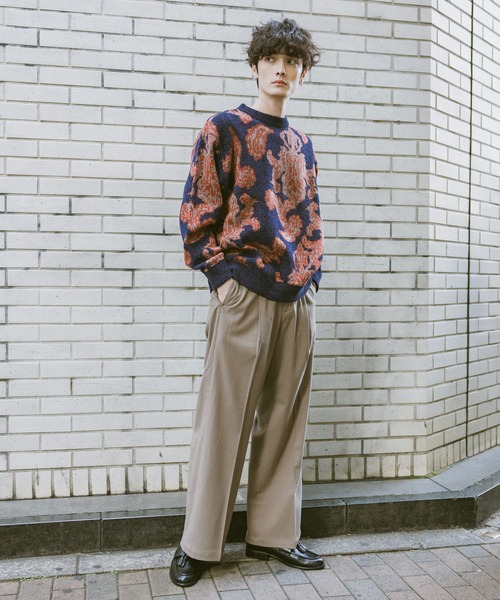 RAGEBLUE(レイジブルー)の「Damask Pattern Jacquard Knit/ダマスク柄ジャガードニット(ニット/セーター・メンズ・グレー/ネイビー/ブラック・MEDIUM/LARGE)」の19枚目の写真