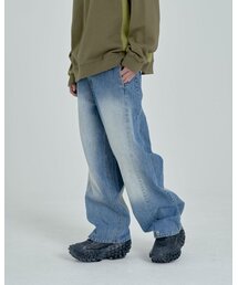 INEXCIS（イネクシス）の「ワイドスナップデニムパンツ（インディゴブルー）（デニムパンツ）」