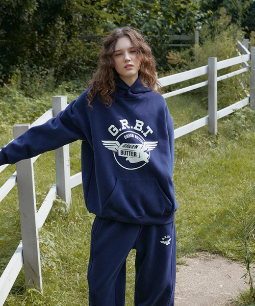 Butter Wing Fluff Hoodie (Navy)