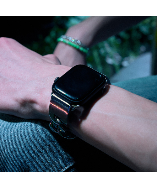 SILVERTAG（シルバータグ）の「APPLE WATCH STRAP NAST-P1502DC アップルウォッチチェーンメタルシルバーストラップ（デジタル腕時計・メンズ・その他・S/M/L/XL/XXL/XXX-LARGE）」の2枚目の写真