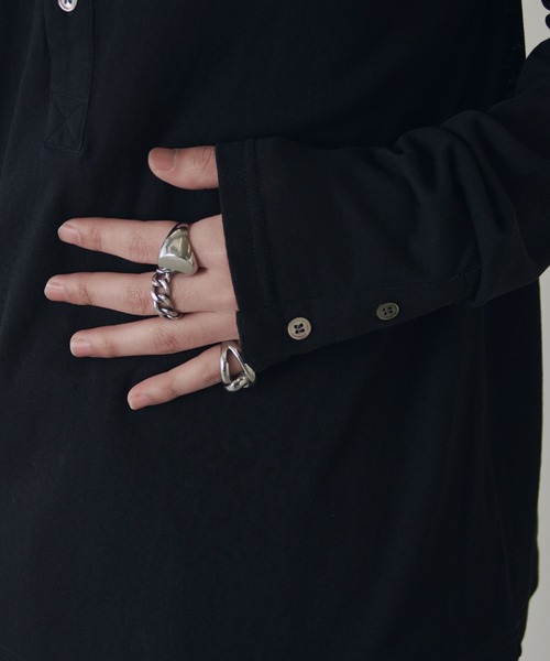 Lui's（ルイス）の「レイヤードヘンリーネックロングスリーブTシャツ（Tシャツ/カットソー・メンズ・チャコールグレー/ブラック・M/S）」の17枚目の写真