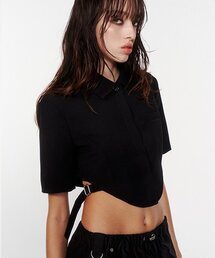 NOT KNOWING（ノットノーイング）の「Bustier Belted Crop Jacket (BLACK)（その他アウター）」