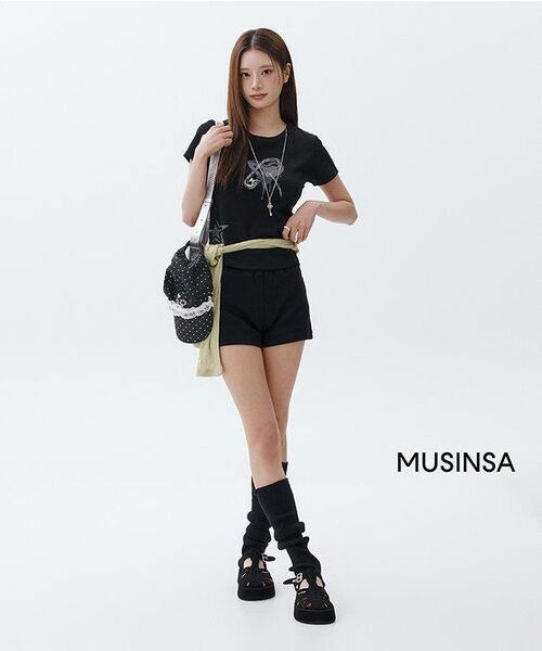 RENSE(レンセ)の「Micro Ribbed Banding Short Pants Black(その他パンツ・レディース・その他・ONE SIZE)」の2枚目の写真