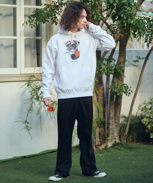 UN-FILLED(アンフィルド)の「mpa4029- REAL GERBERA DOG HOODIE パーカー(シュナウザー)(SDUF-2603SNZ)(パーカー・メンズ・グレー/ホワイト・XL/L/M)」の12枚目の写真