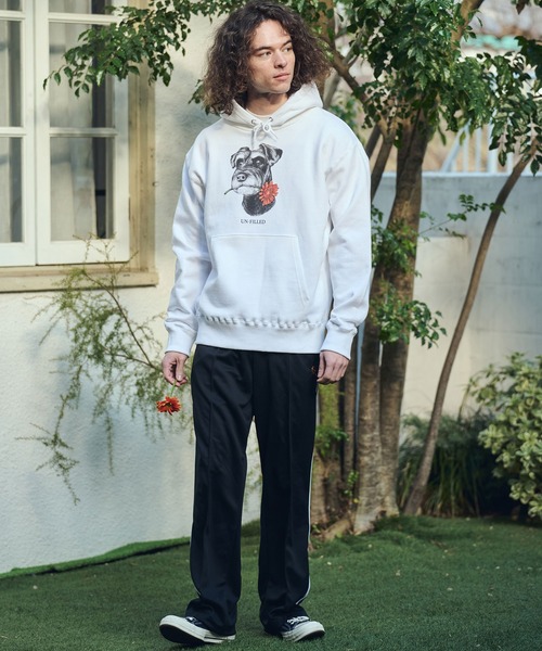 UN-FILLED(アンフィルド)の「mpa4029- REAL GERBERA DOG HOODIE パーカー(シュナウザー)(SDUF-2603SNZ)(パーカー・メンズ・グレー/ホワイト・XL/L/M)」の13枚目の写真
