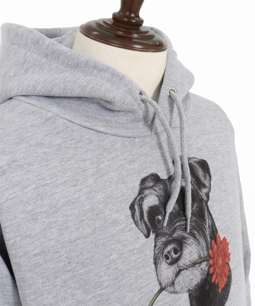UN-FILLED(アンフィルド)の「mpa4029- REAL GERBERA DOG HOODIE パーカー(シュナウザー)(SDUF-2603SNZ)(パーカー・メンズ・グレー/ホワイト・XL/L/M)」の18枚目の写真