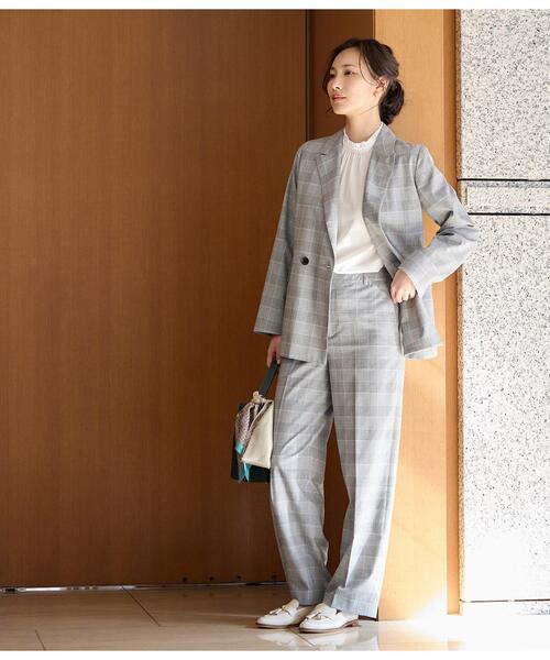 NEWYORKER(ニューヨーカー)の「ミニドットデシン スタンドフリル半袖ブラウス(シャツ/ブラウス・レディース・ホワイト/ライトグレー・11号/9号)」の14枚目の写真