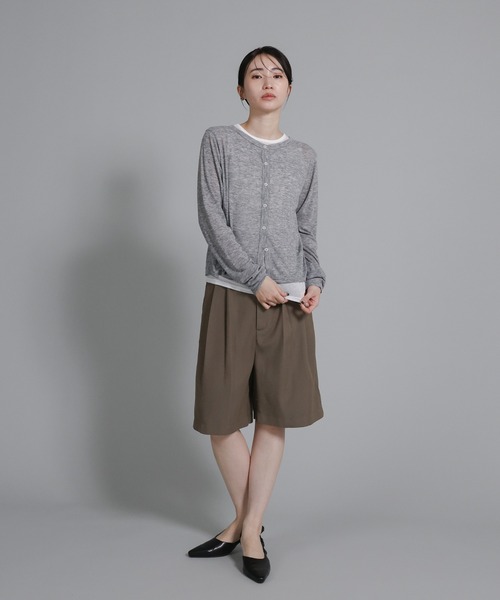 select MOCA Et（セレクトモカエト）の「【Et】Two-Tuck Half Pants（その他パンツ・レディース・ブラック/グレイッシュベージュ・FREE）」の9枚目の写真