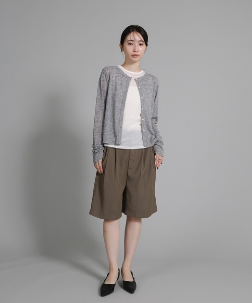 select MOCA Et（セレクトモカエト）の「【Et】Two-Tuck Half Pants（その他パンツ・レディース・ブラック/グレイッシュベージュ・FREE）」の3枚目の写真