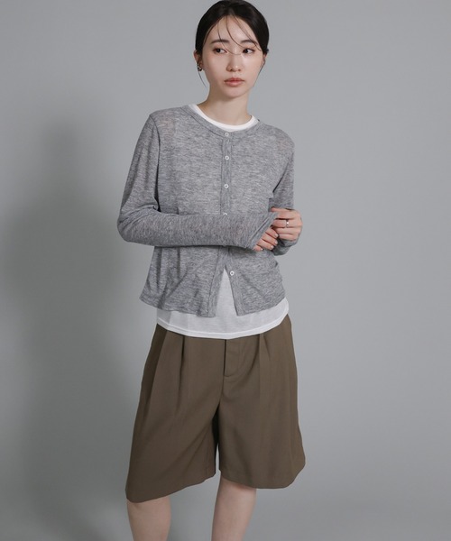 select MOCA Et（セレクトモカエト）の「【Et】Two-Tuck Half Pants（その他パンツ・レディース・ブラック/グレイッシュベージュ・FREE）」の7枚目の写真