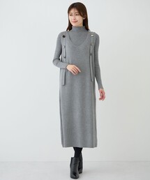 ボタンデザインニットジャンスカ