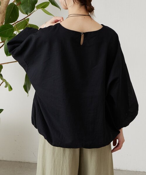 BEARDSLEY（ビアズリー）の「綿麻バルーンブラウス（シャツ/ブラウス・レディース・ブルー/ブラック/ピンク・FREE）」の12枚目の写真