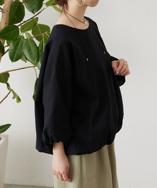 BEARDSLEY（ビアズリー）の「綿麻バルーンブラウス（シャツ/ブラウス・レディース・ブルー/ブラック/ピンク・FREE）」の13枚目の写真