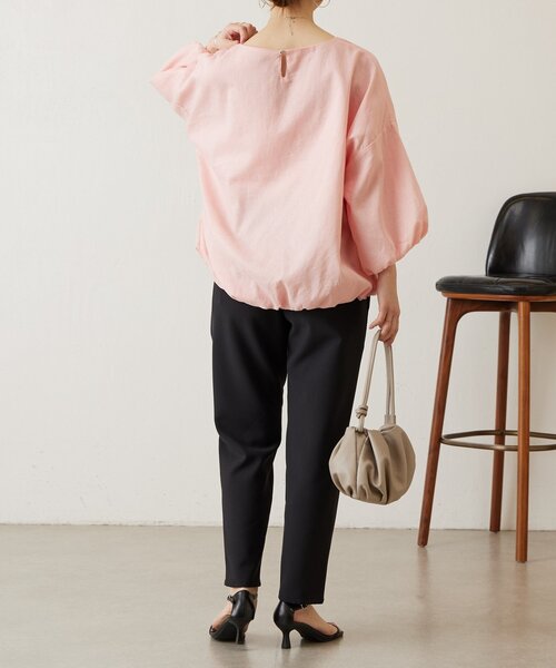 BEARDSLEY（ビアズリー）の「綿麻バルーンブラウス（シャツ/ブラウス・レディース・ブルー/ブラック/ピンク・FREE）」の4枚目の写真