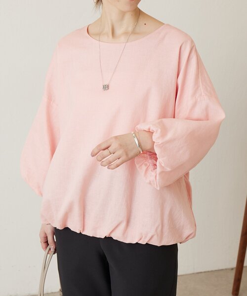 BEARDSLEY（ビアズリー）の「綿麻バルーンブラウス（シャツ/ブラウス・レディース・ブルー/ブラック/ピンク・FREE）」の5枚目の写真