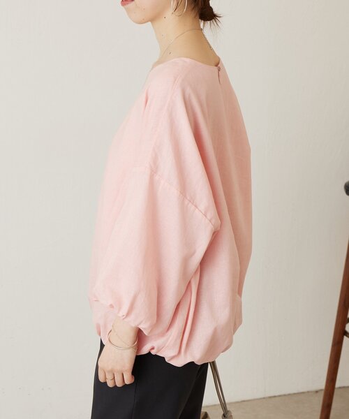 BEARDSLEY（ビアズリー）の「綿麻バルーンブラウス（シャツ/ブラウス・レディース・ブルー/ブラック/ピンク・FREE）」の6枚目の写真