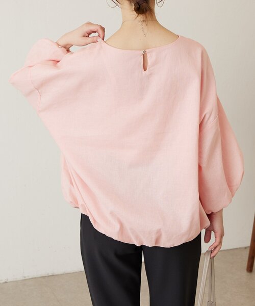 BEARDSLEY（ビアズリー）の「綿麻バルーンブラウス（シャツ/ブラウス・レディース・ブルー/ブラック/ピンク・FREE）」の7枚目の写真