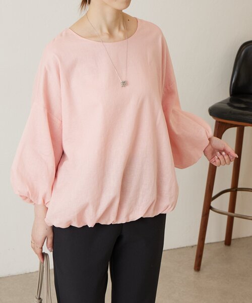 BEARDSLEY（ビアズリー）の「綿麻バルーンブラウス（シャツ/ブラウス・レディース・ブルー/ブラック/ピンク・FREE）」の8枚目の写真