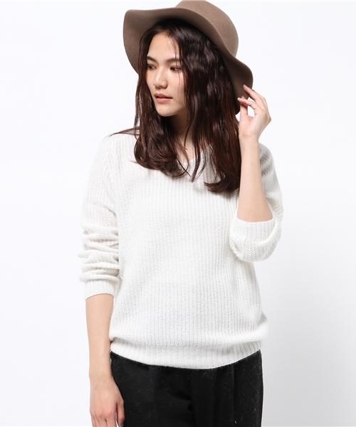 NATURAL BEAUTY BASIC（ナチュラルビューティーベーシック）の「ファインタッチアンゴラニット（ニット/セーター・レディース・グレー系その他/ホワイト/グレー/ブルー・MEDIUM）」の2枚目の写真