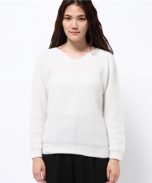 NATURAL BEAUTY BASIC（ナチュラルビューティーベーシック）の「ファインタッチアンゴラニット（ニット/セーター・レディース・グレー系その他/ホワイト/グレー/ブルー・MEDIUM）」の5枚目の写真