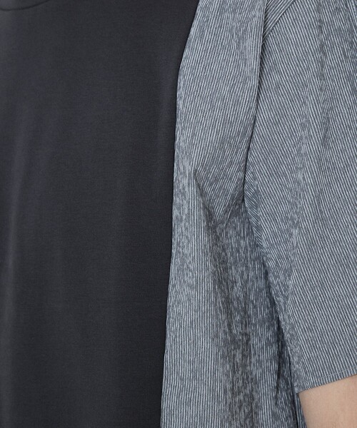 5351 POUR LES HOMMES（ゴーサンゴーイチプールオム）の「【異素材MIX】半袖 Tシャツ（Tシャツ/カットソー・メンズ・ネイビー/チャコールグレー・48/46/44/50）」の5枚目の写真