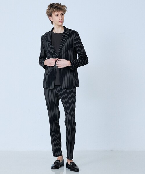 5351 POUR LES HOMMES（ゴーサンゴーイチプールオム）の「【異素材MIX】半袖 Tシャツ（Tシャツ/カットソー・メンズ・ネイビー/チャコールグレー・48/46/44/50）」の6枚目の写真