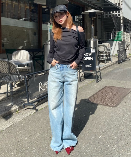 RAY CASSIN（レイカズン）の「ワンショルラインストーンT（Tシャツ/カットソー・レディース・ブラック/カーキ/ホワイト/ホワイト系その他・FREE）」の11枚目の写真