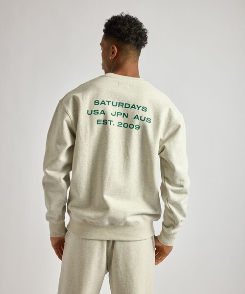 Saturdays NYC（サタデーズ ニューヨークシティ ）の「Bowery International Crew Sweatshirt（スウェット・メンズ・ネイビー/ブラック/ライトグレー・S/M/L）」の2枚目の写真